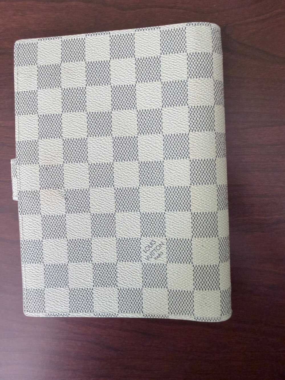 Designer Inspired White Checkered Medium Ring Planner Organizer Agenda - Picture 2 of 3